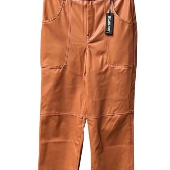 NWT NYC The Baxter Ribcage Straight Leg
High Waist Faux Leather Pants Brown 26 - Picture 13 of 15